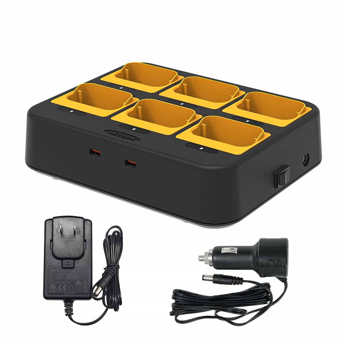 RTC48P Six-Unit Multi-Charger for Retevis RB48 RB648 RB48Plus RB648Plus Radio