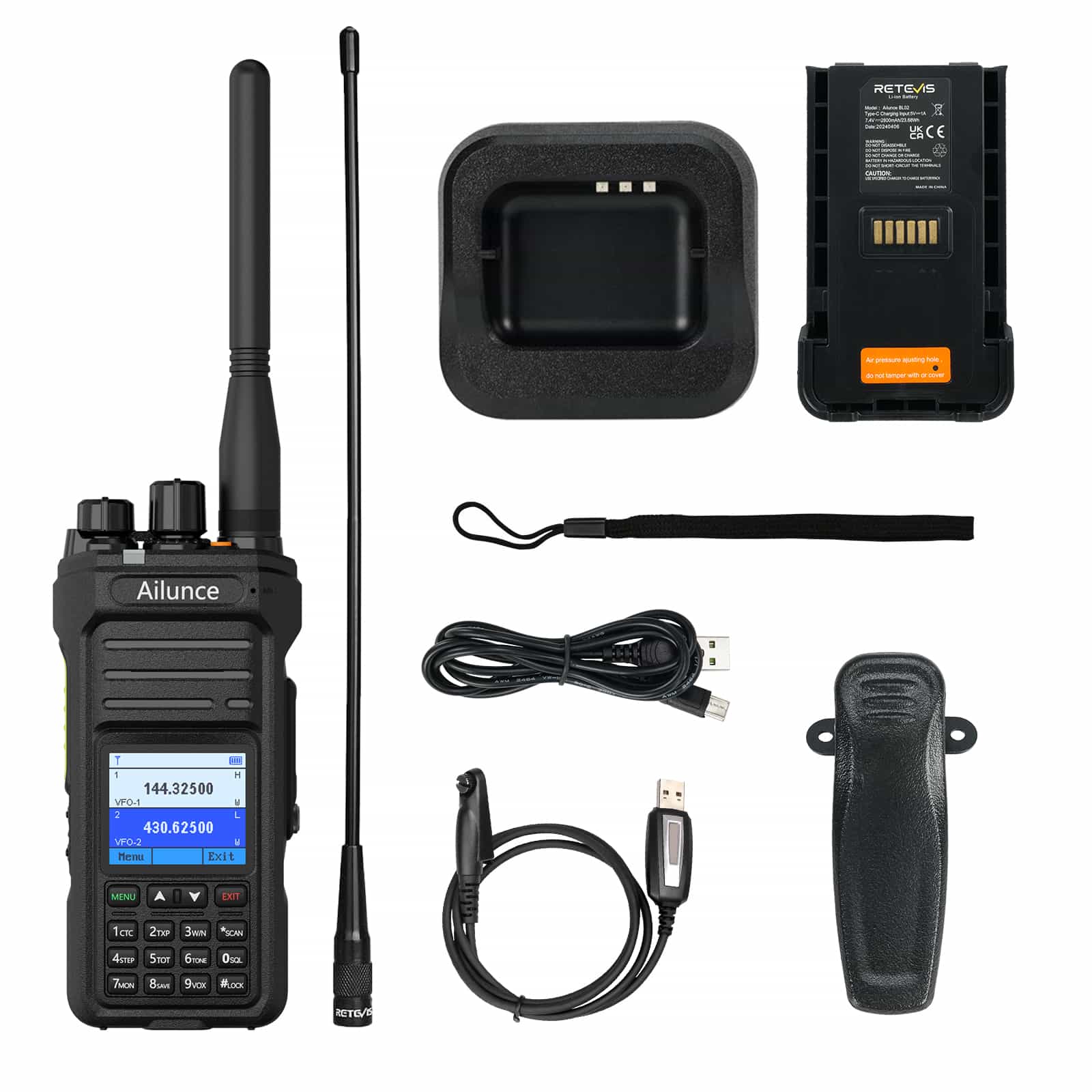 Retevis Ailunce HA1UV 5W IP67 Waterproof Sub-PTT Dual Band Two Way Radio