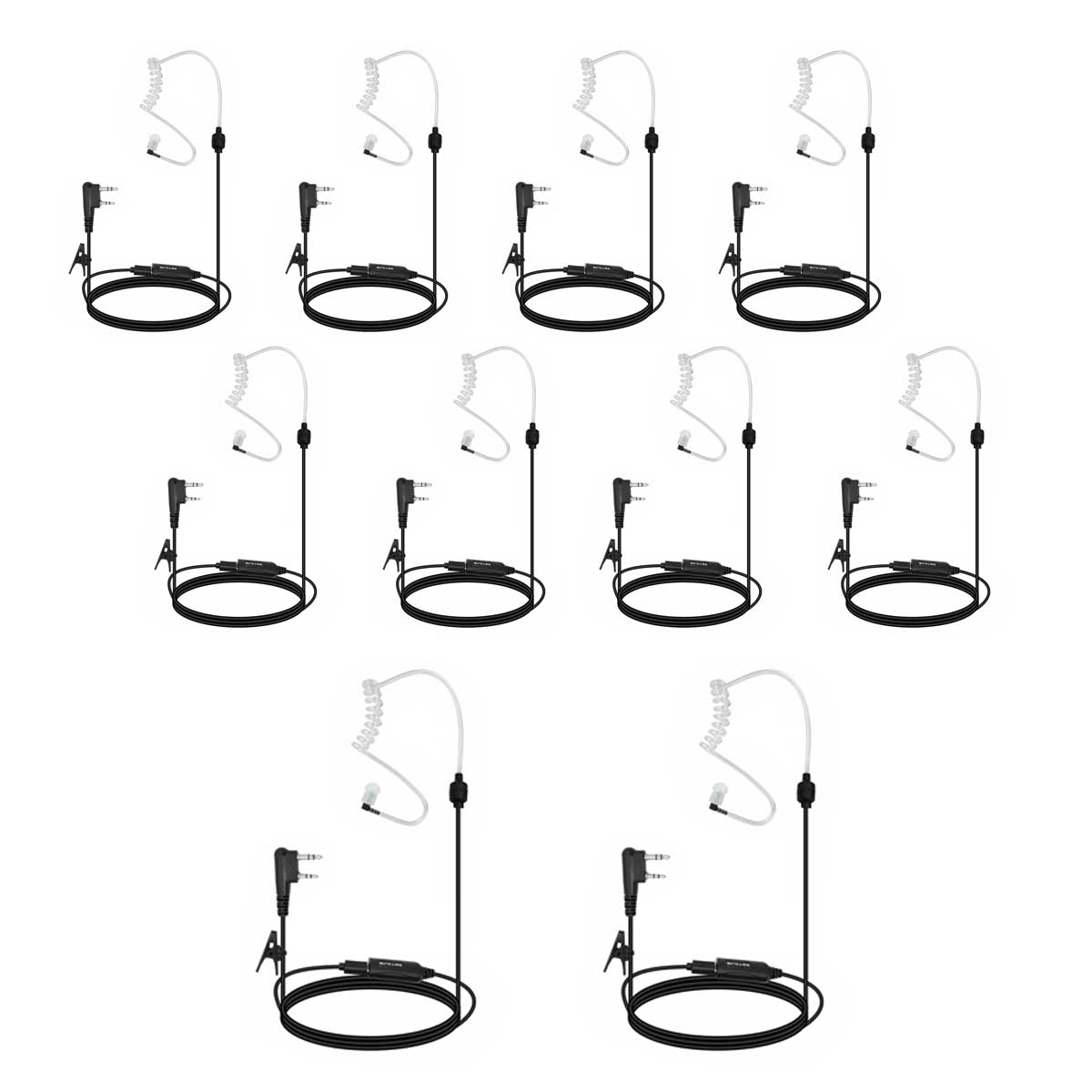Retevis 10Pack EAK008 AI active noise reduction Radio earpiece Kenwood 2Pin
