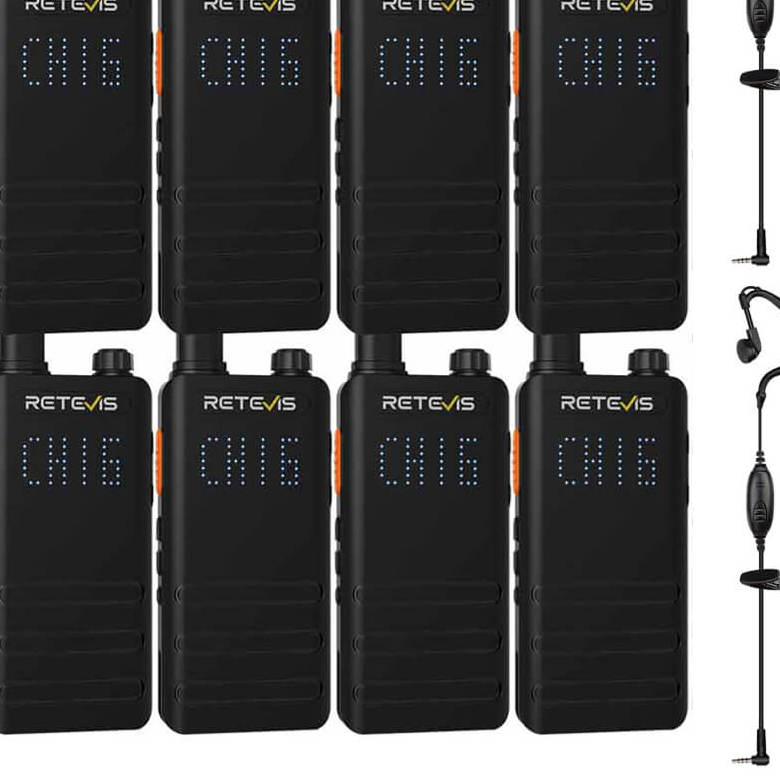 Retevis B3H FRS Radio 10 Packs with Earpieces | License-Free | Ultra Thin | Hidden Display | Long Battery Life | Type-C Charging