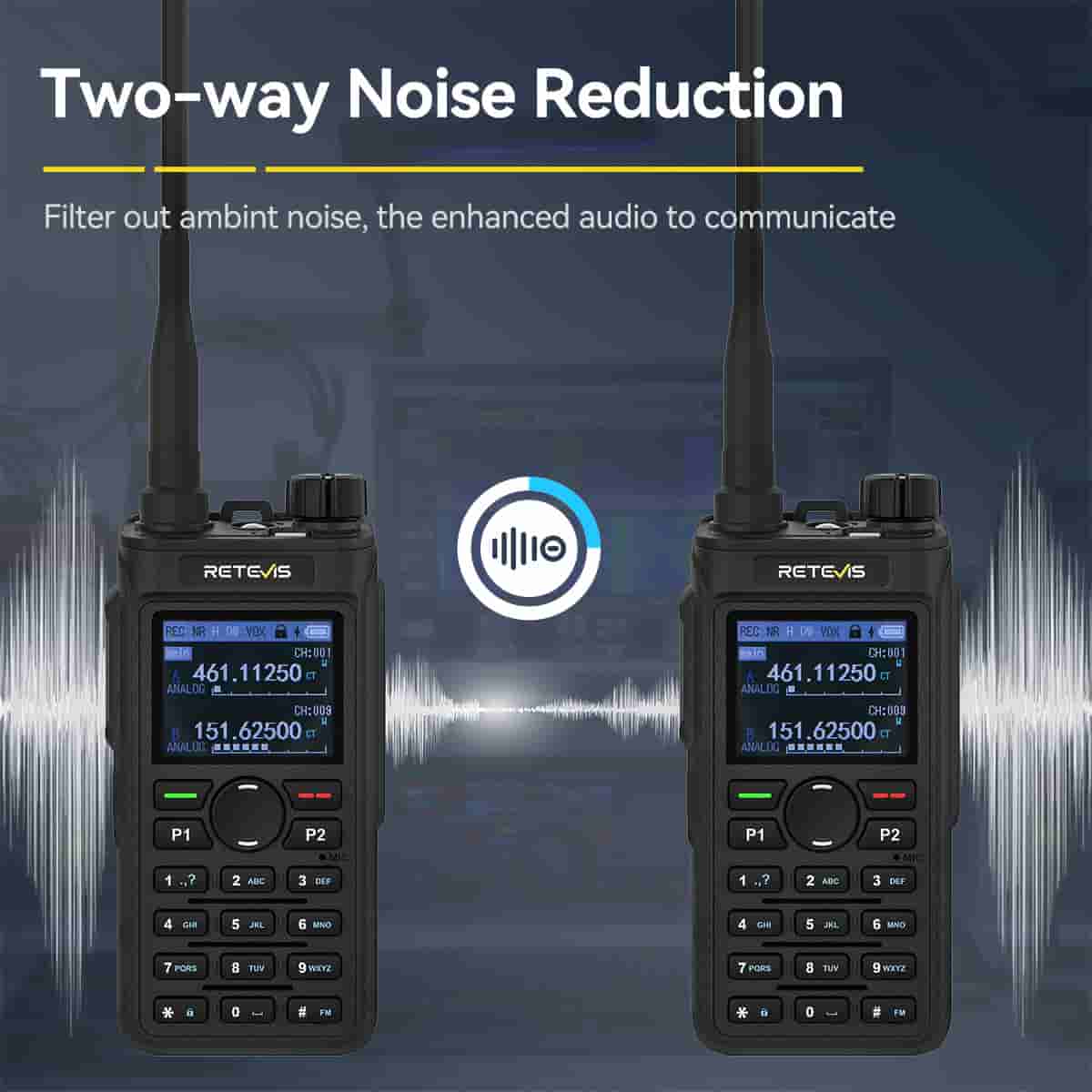 Retevis C62 5W UV Dual Band Group Call Business Two Way Radio with Microphone 6 Pack