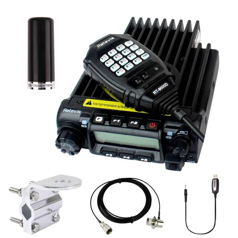RT9000D High Power Mobile Radio with Vehicle Antenna Kit Options