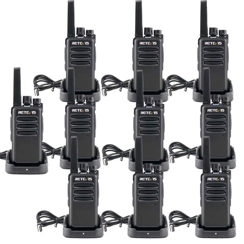 RT668 Rugged PMR446 Walkie Talkie with Air Tube Earpiece (10 Pack)