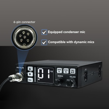 Retevis MB3/MB63 40 Channels Mini CB Radio with Backlit LCD Display