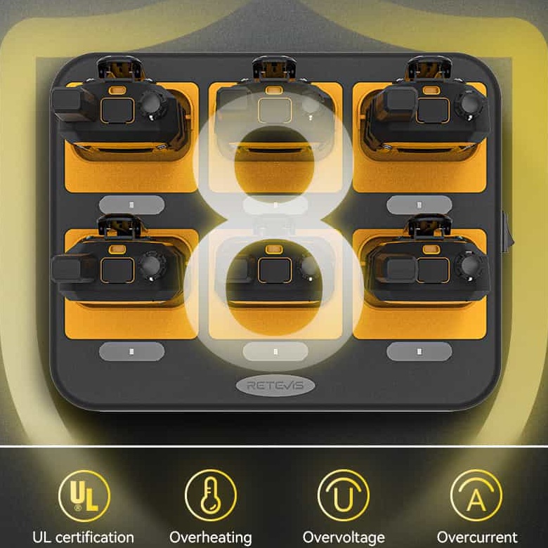 RTC48P Six-Unit Multi-Charger for Retevis RB48 RB648 RB48 Plus RB648 Plus Radio