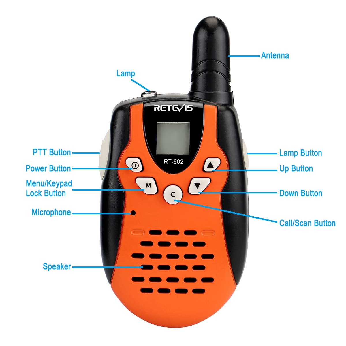 RT602 Rechargeable 80 Channel UHF CB Radio