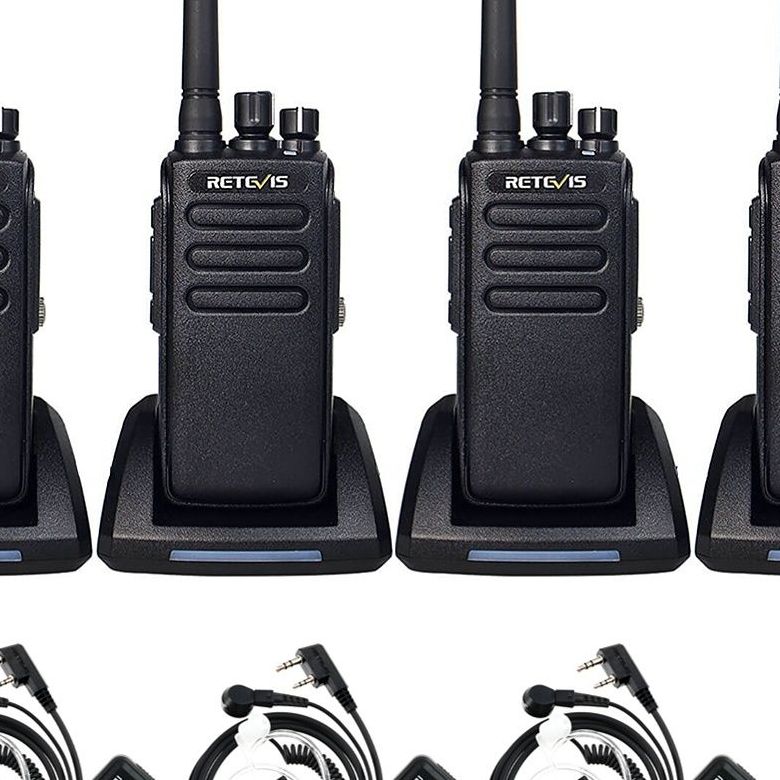 Retevis RT81 High Power Digital Handheld Radio with Earpiece Bundle (4 Pack)