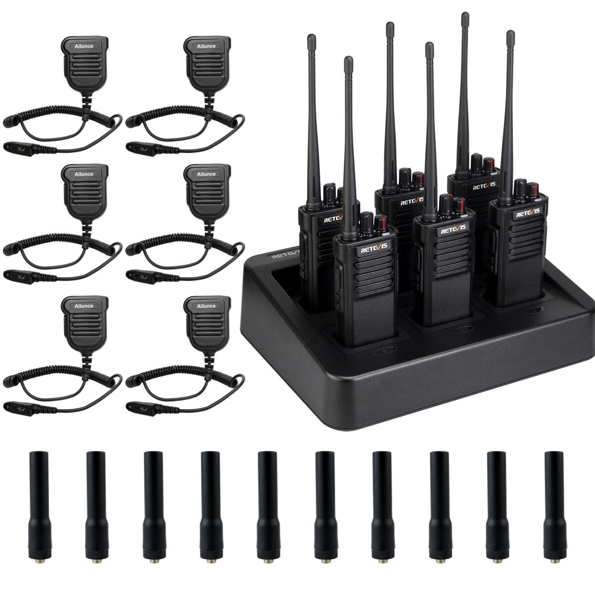 Retevis RT29 Waterproof Military Grade 2 Way Radio with Portable Antenna and Speaker Mic Bundle 