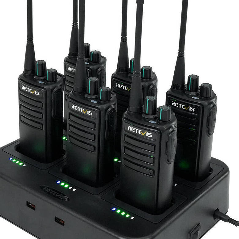 Retevis RB29 FRS Heavy Duty Radio 6 Packs with Six-Way Charger | License-Free | USB Charging | Easy-Paring | VOX