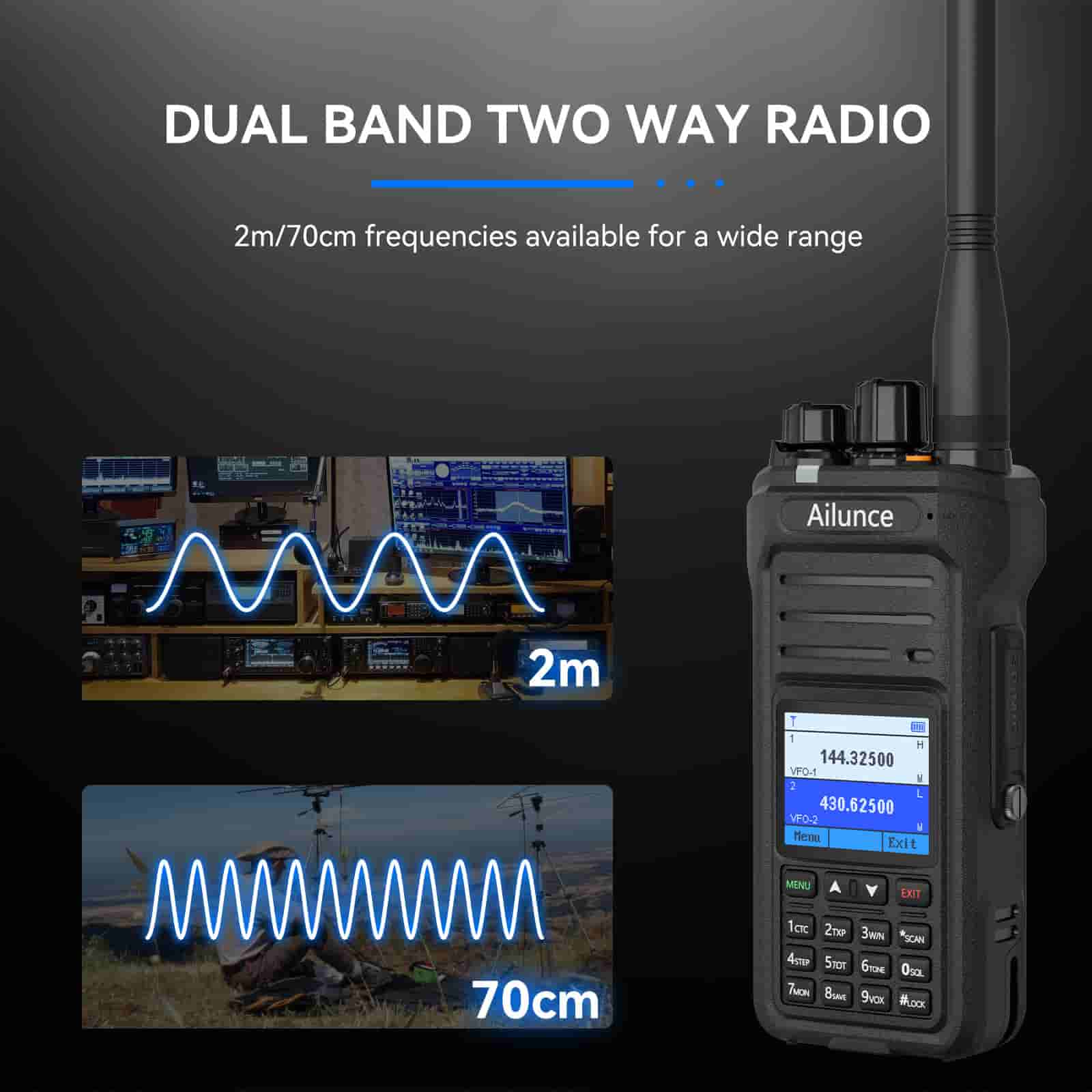 Retevis Ailunce HA1UV IP67 Waterproof UHF VHF Dual Band Two Way Radio-4PACK