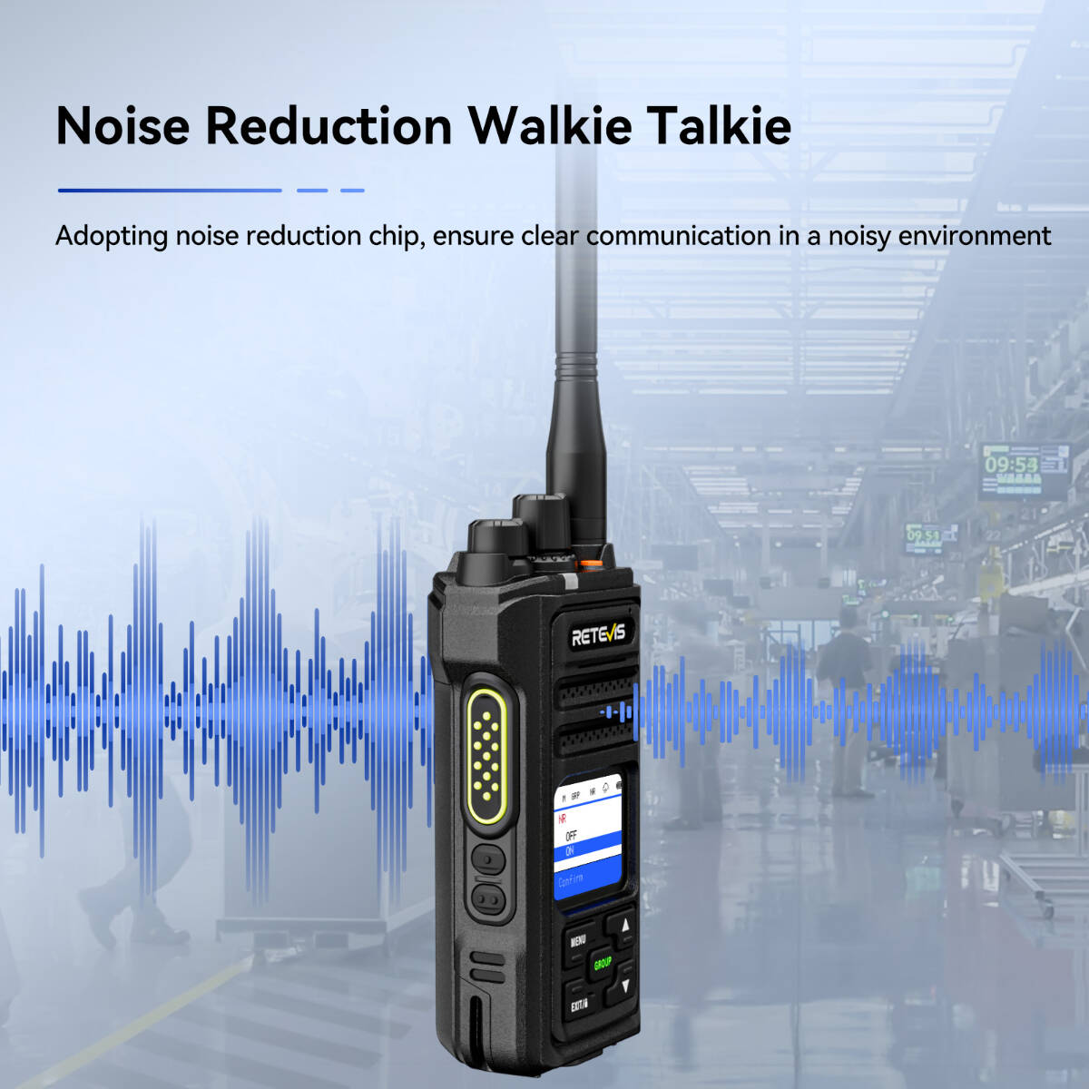 Retevis NR30S Noise-Cancelling High Power GMRS Handheld Radio with Speaker Mic Bundle 8Pack