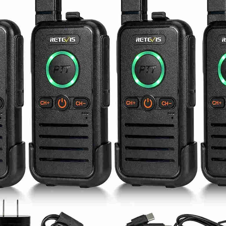 Retevis RB45 FRS Radio 4 Packs | License-Free | USB-C Charging | Dual PTT | 1100mAh Battery | VOX