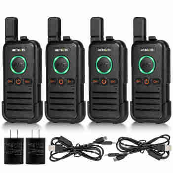 Retevis RB45 FRS Radio 4 Packs | License-Free | USB-C Charging | Dual PTT | 1100mAh Battery | VOX