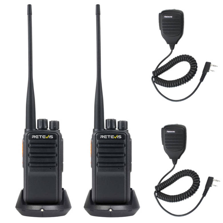 Retevis RB669 Germany PMR446/Freenet Radio 2 Packs with Speaker Mics | License-Free | Dual Band | German Broadcast | 1200mAh Battery