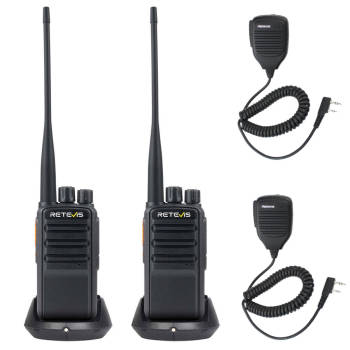 Retevis RB669 Germany PMR446/Freenet Radio 2 Packs with Speaker Mics | License-Free | Dual Band | German Broadcast | 1200mAh Battery