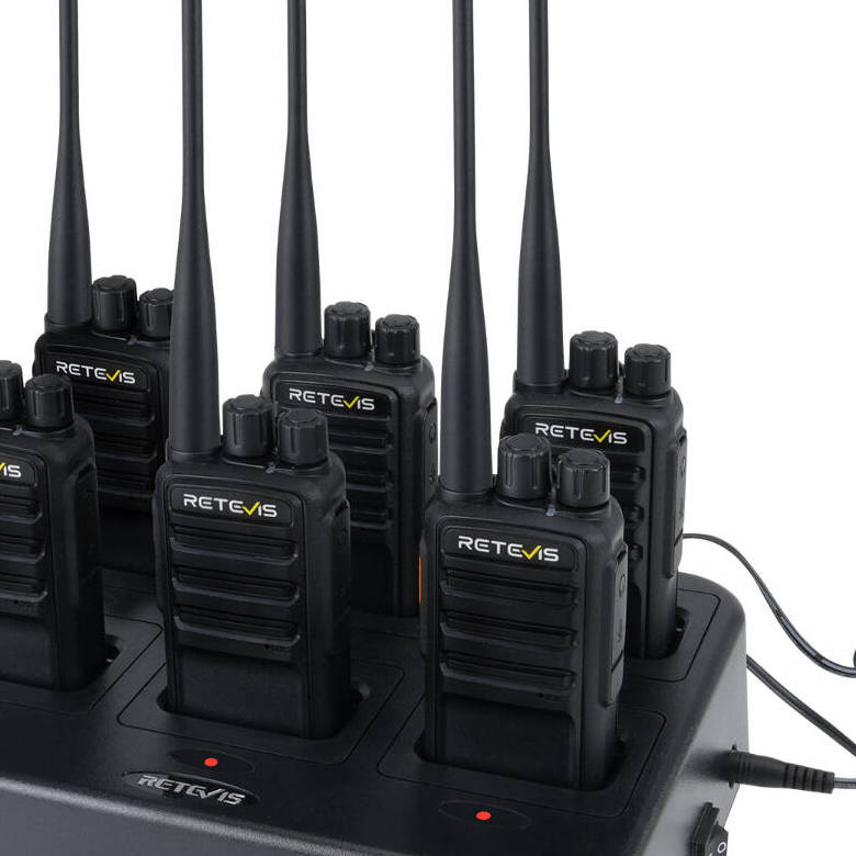 Retevis RB669 Germany PMR446/Freenet Radio 6 Packs with 6-Way Charger | License-Free | Dual Band | German Broadcast | 1200mAh Battery