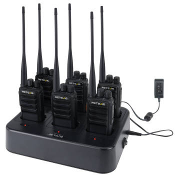 Retevis RB669 Germany PMR446/Freenet Radio 6 Packs with 6-Way Charger | License-Free | Dual Band | German Broadcast | 1200mAh Battery