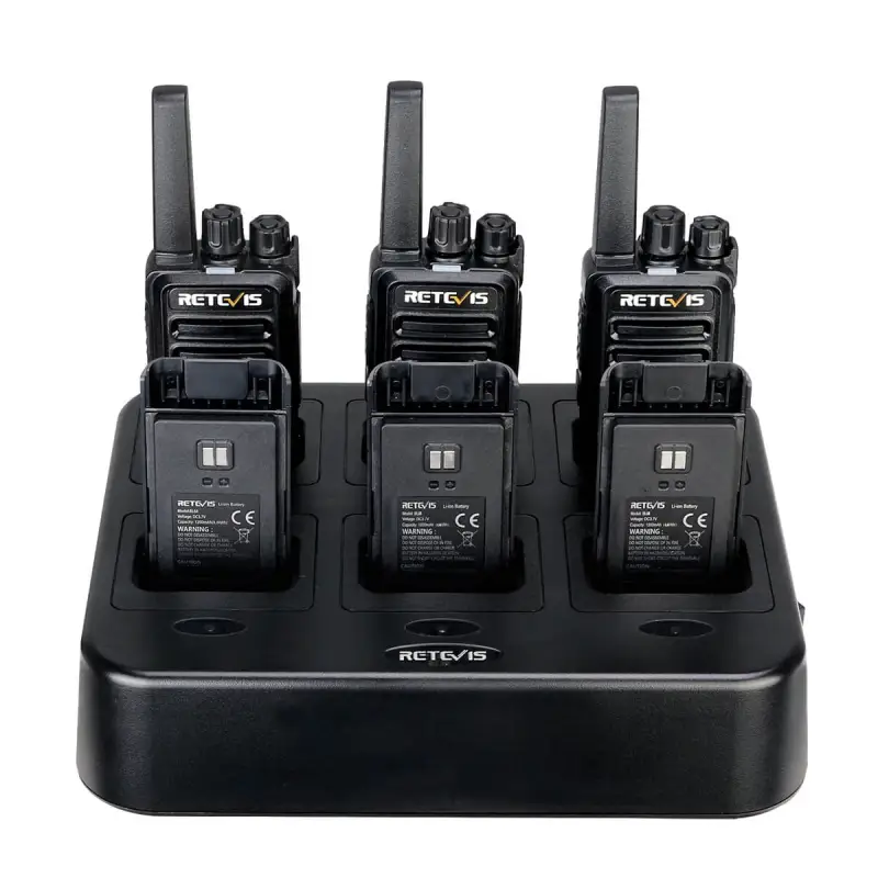 Retevis RT68H Rechargeable License Free Business Radio (6 Pack) and 6-Way Charger