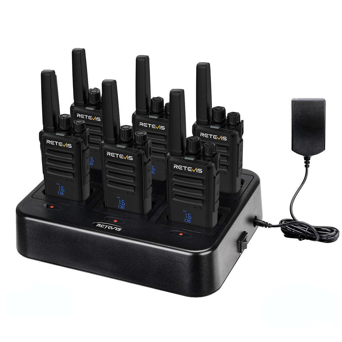 Retevis RT68H Rechargeable License Free Business Radio (6 Pack) and 6-Way Charger