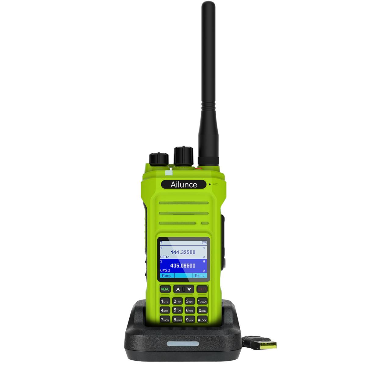 Ailunce HA1G IP67 Rugged GMRS Radio with Long 14.17in SMA-M Antenna(UHF 400-480 MHz)