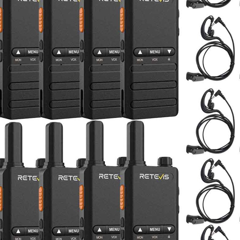 Retevis B63B PMR446 Business Radio 10 Packs with Earpieces | License-Free | Type-C Charging | Long Battery Life | Easy-to-Operate Buttons