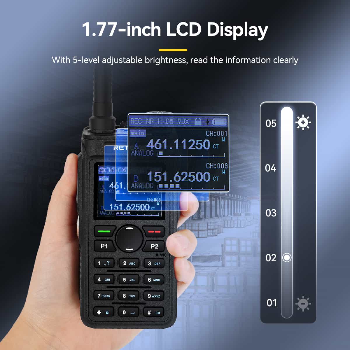 Retevis C62 UV Dual Band AI Noise Reduction 5W Long Range Durable Business Two Way Radio 6 Pack