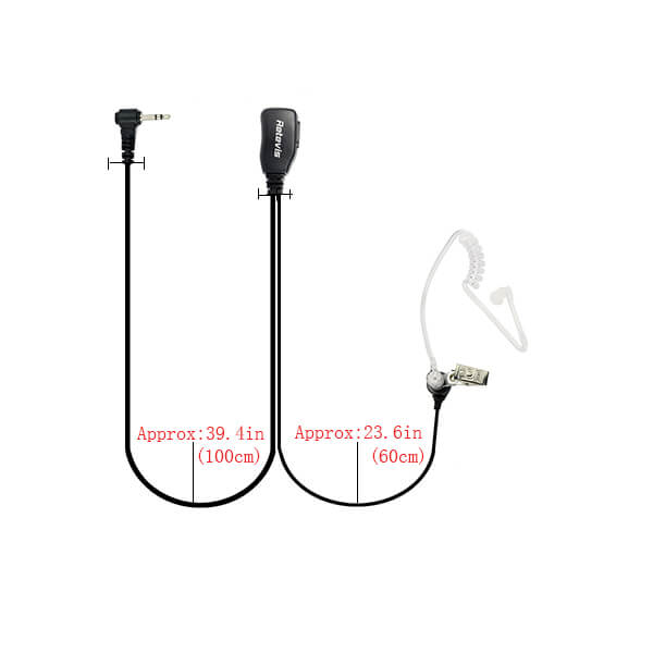 10Pack Retevis RT45 RA19 Acoustic Tube Walkie Talkie Earpiece with Mic 1 Pin 2.5mm