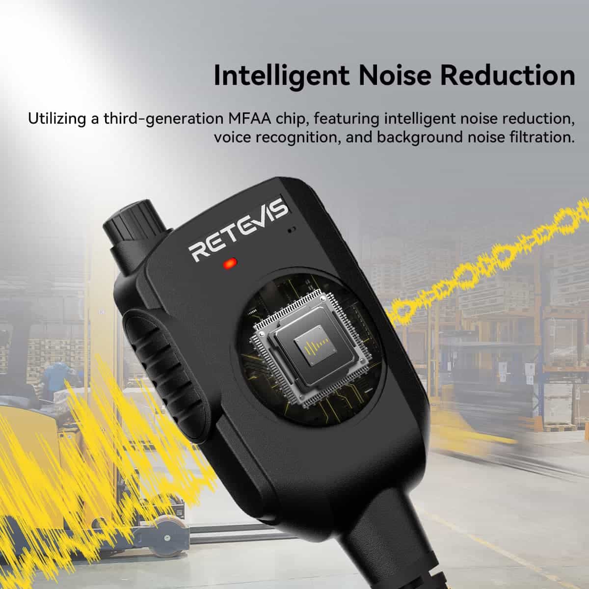 Retevis HK011 Two-way Radio Speaker Mic with AI Noise Canceling Microphone Kewood 2Pin