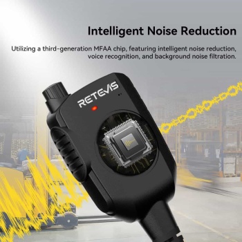 Retevis HK011 Two-way Radio Speaker Mic with AI Noise Canceling Microphone Kewood 2Pin
