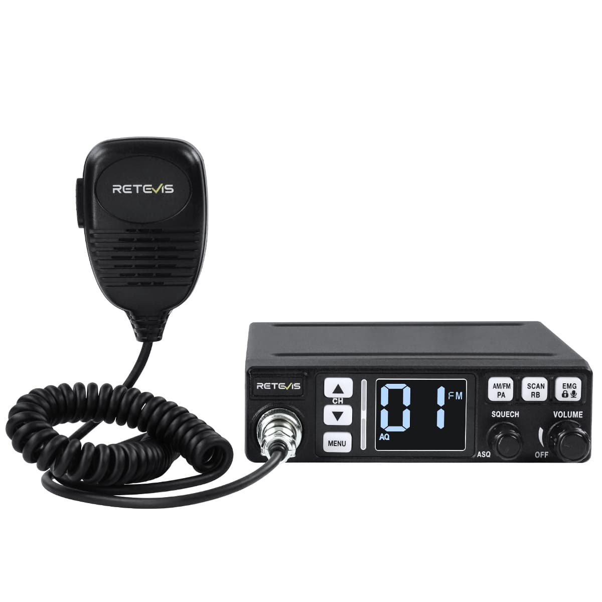 Retevis MB63 40 Channels Mini CB Radio with Backlit LCD Display