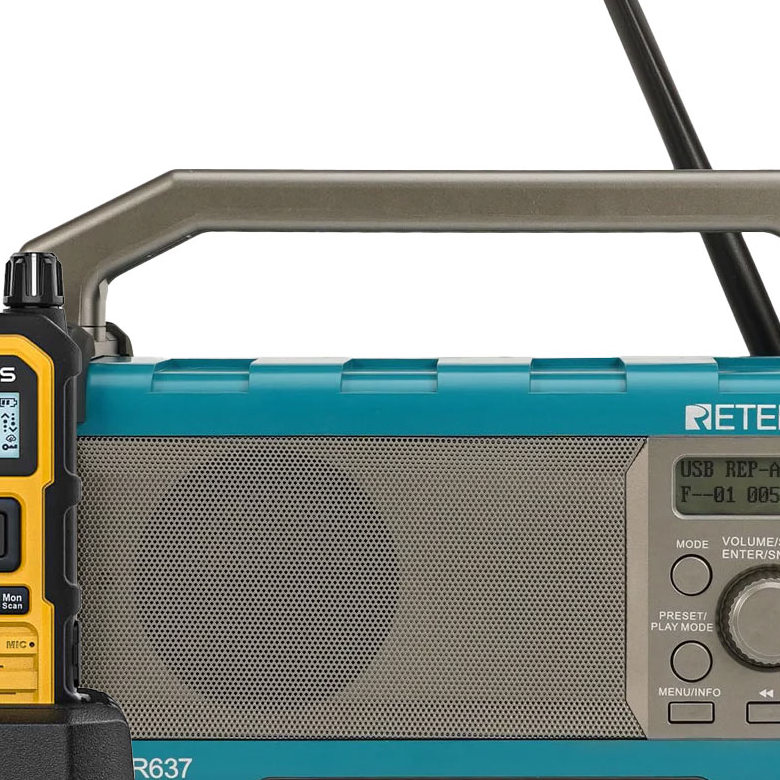 RB48 Plus IP67 GMRS Radio and TR637 Jobsite Bluetooth Radio bundle