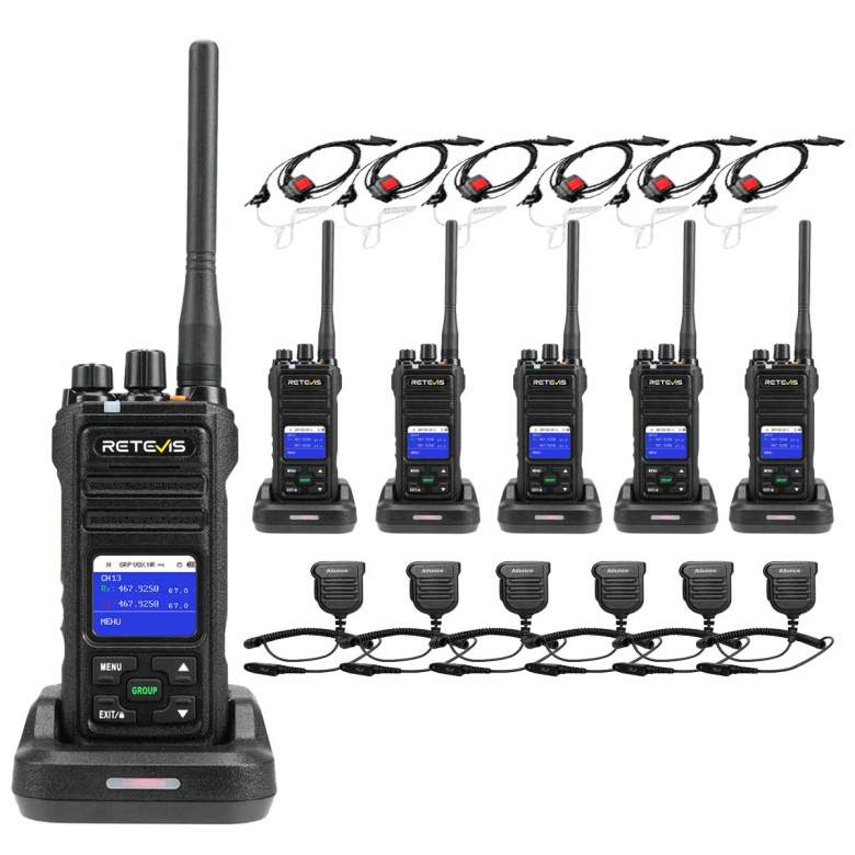 Retevis NR630S IP67 Long Distance Business Radio with Earpieces and Mics 6 Packs