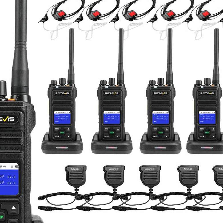 Retevis NR630S IP67 Long Distance Business Radio with Earpieces and Mics 6Pack