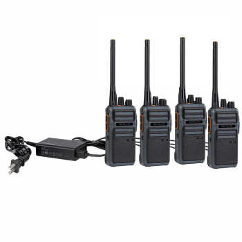 Retevis RB17 PMR446 Radio 4 Packs with 5-Port USB Charger | License-Free | 4400mAh Battery | USB-C Charging | One-Key Alarm | VOX