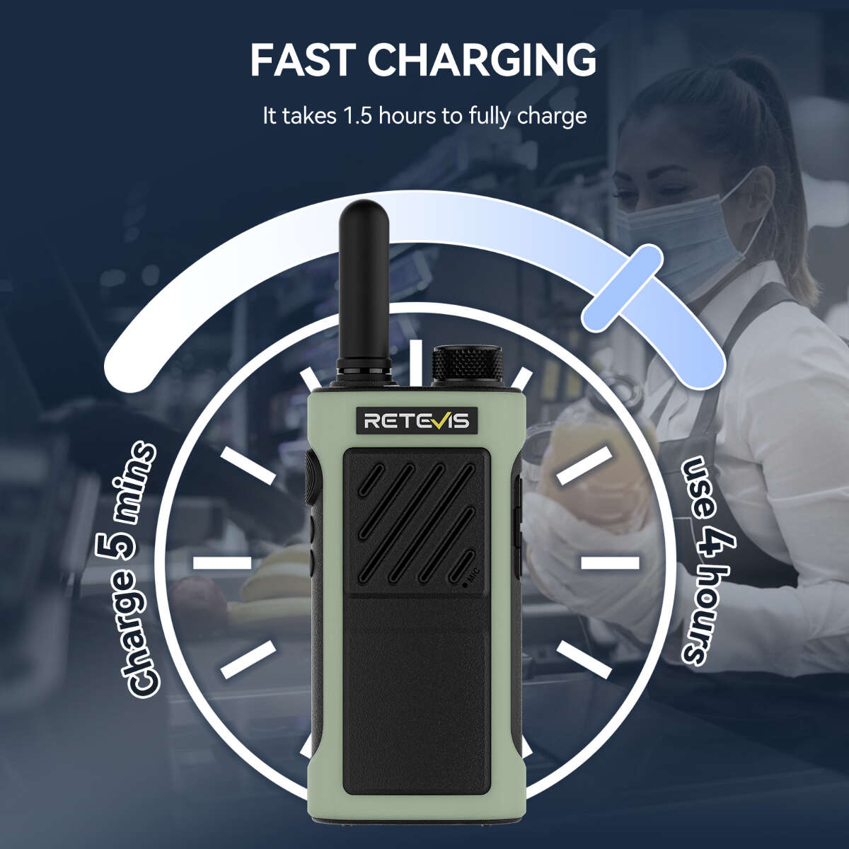 Retevis RB666P Fast Charging Emergency Walkie Talkie 6 Pack