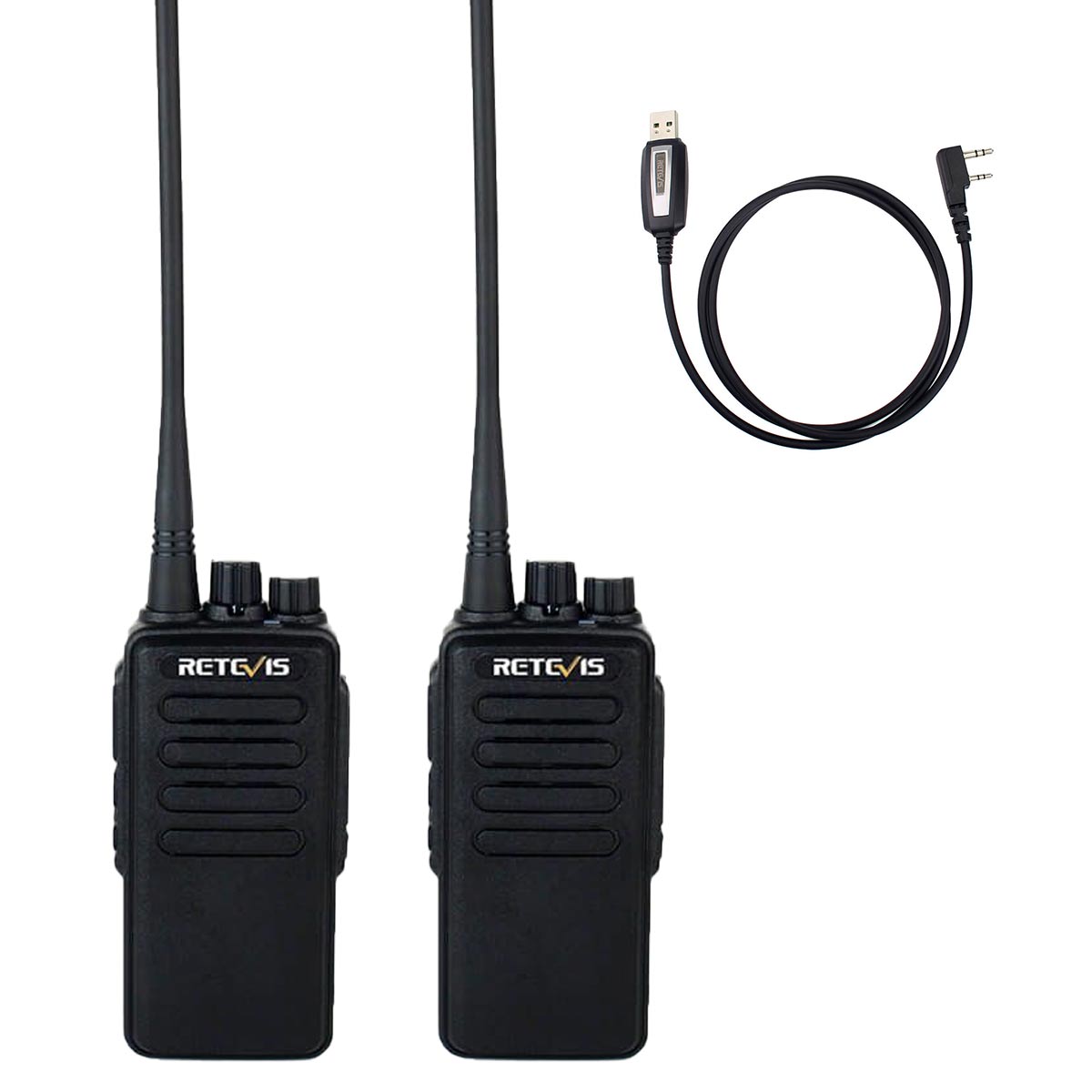 Retevis RT1 High Power Walkie Talkie with High Gain Antenna 2Pack