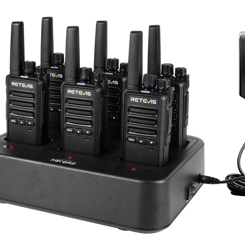 Retevis RT68B FRS Business Radio 6 Packs with Gang Charger | License-Free | 1200mAh Battery | Rugged Construction | Type-C Charging