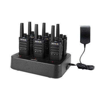Retevis RT68B FRS Business Radio 6 Packs with Gang Charger | License-Free | 1200mAh Battery | Rugged Construction | Type-C Charging