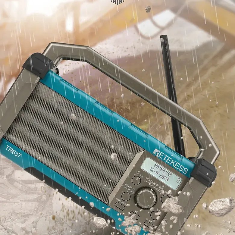 TR637 IP54 dust-proof and waterproof Jobsite bluetooth radio