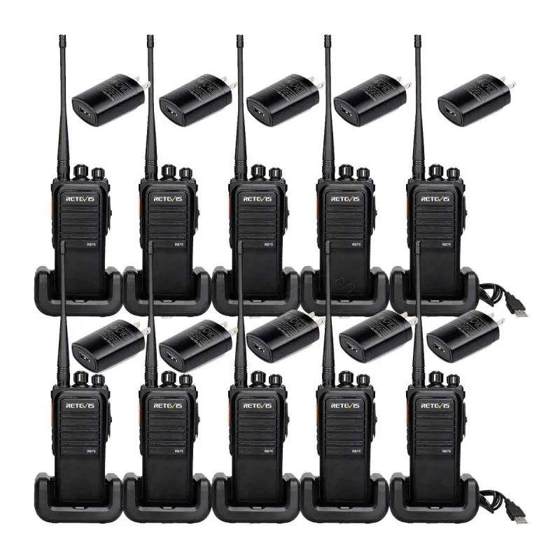 RB75 GMRS Waterproof 2 Way Radios 4500mAh Walkie Talkies 10pack