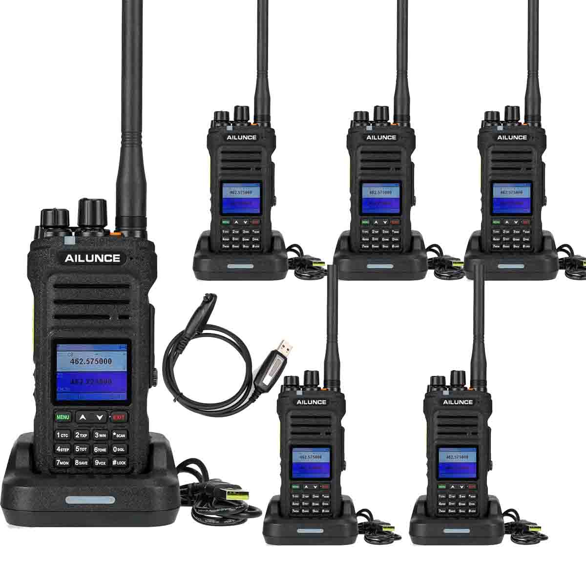 Ailunce HA1G Waterproof 250 Channels GMRS handheld Radio 6Pack