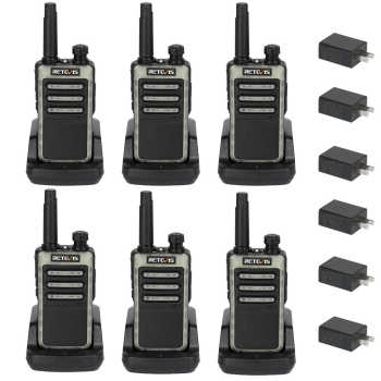 Retevis RB66 FRS Radio with Type-C Port 6 Packs | License-Free | 1-Hour Fast Charging | VOX Hands-Free | Fluorescent Design | Type-C Charging