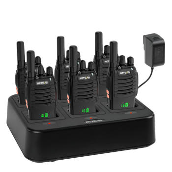 Retevis H777H FRS Radio 6 Packs with 6-Way Charger | License-Free | Hidden Display | USB-C Charging | 1000mAh Battery | VOX