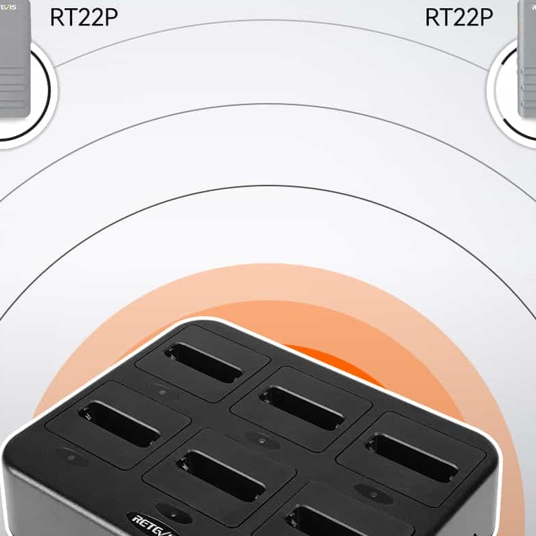 Six-Way Charger Multi Unit Charger Base for B3H B3S Walkie Talkie and Battery