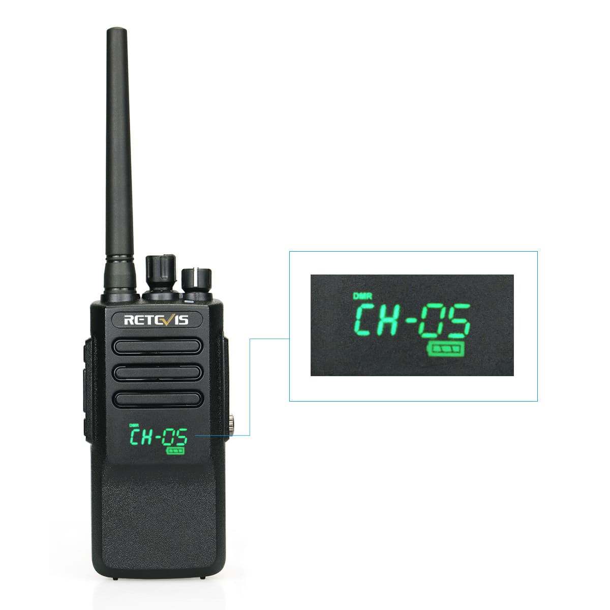 Retevis RT50 Long Range Waterproof DMR Walkie Talkie with Programming Cable 4Pack