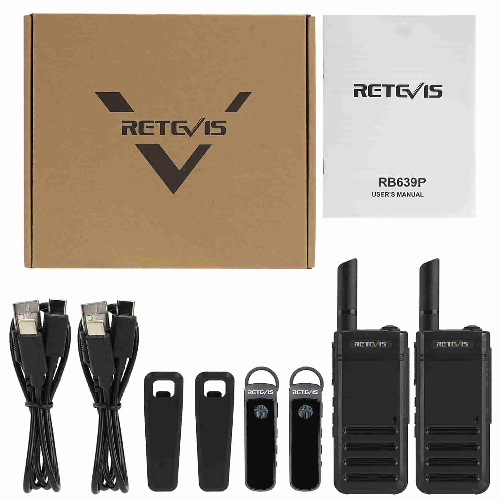 Retevis RB639P Ultra-Thin Bluetooth License-Free Radio 10 Pack With 10-Way Charger