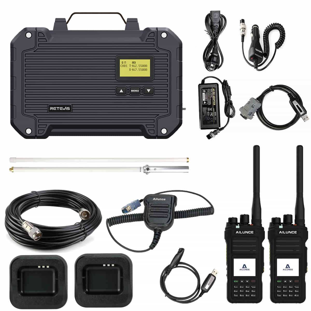 Retevis RT97L Portable Repeater and 2PCS Ailunce HA1G GMRS Radio Bundle