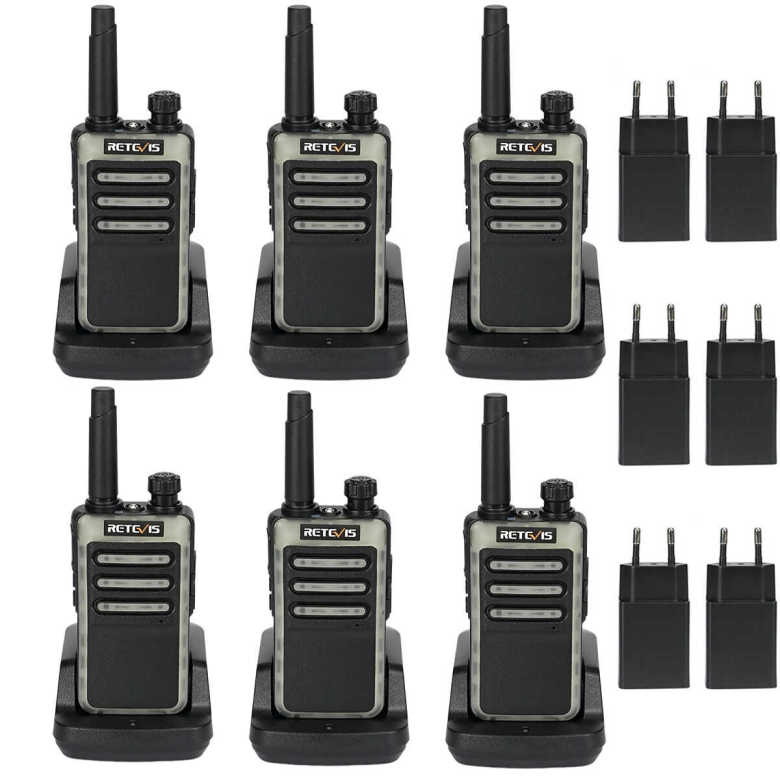 Retevis RB666 PMR446 Radio 6 Packs with Rapid Charger  | License-Free | 1-Hour Fast Charging | Type-C Charging | Long Battery Life | VOX Hands-Free