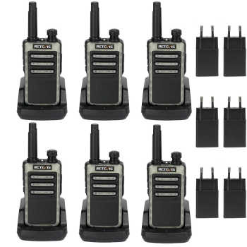 Retevis RB666 PMR446 Radio 6 Packs with Rapid Charger  | License-Free | 1-Hour Fast Charging | Type-C Charging | Long Battery Life | VOX Hands-Free