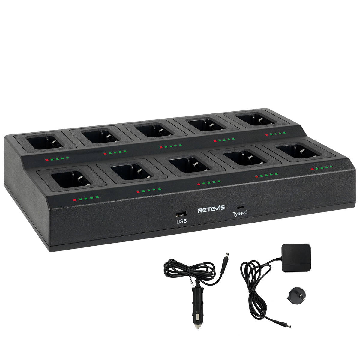 10 Way Multi Unit Rapid Gang Charger for Retevis RT68 NR10 RT668 NR610 RB669 